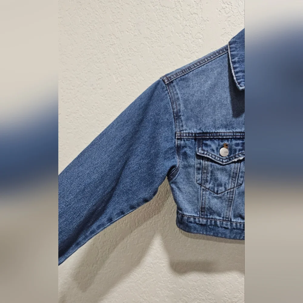 Tgla Girls Blue Cropped Denim Jacket 10